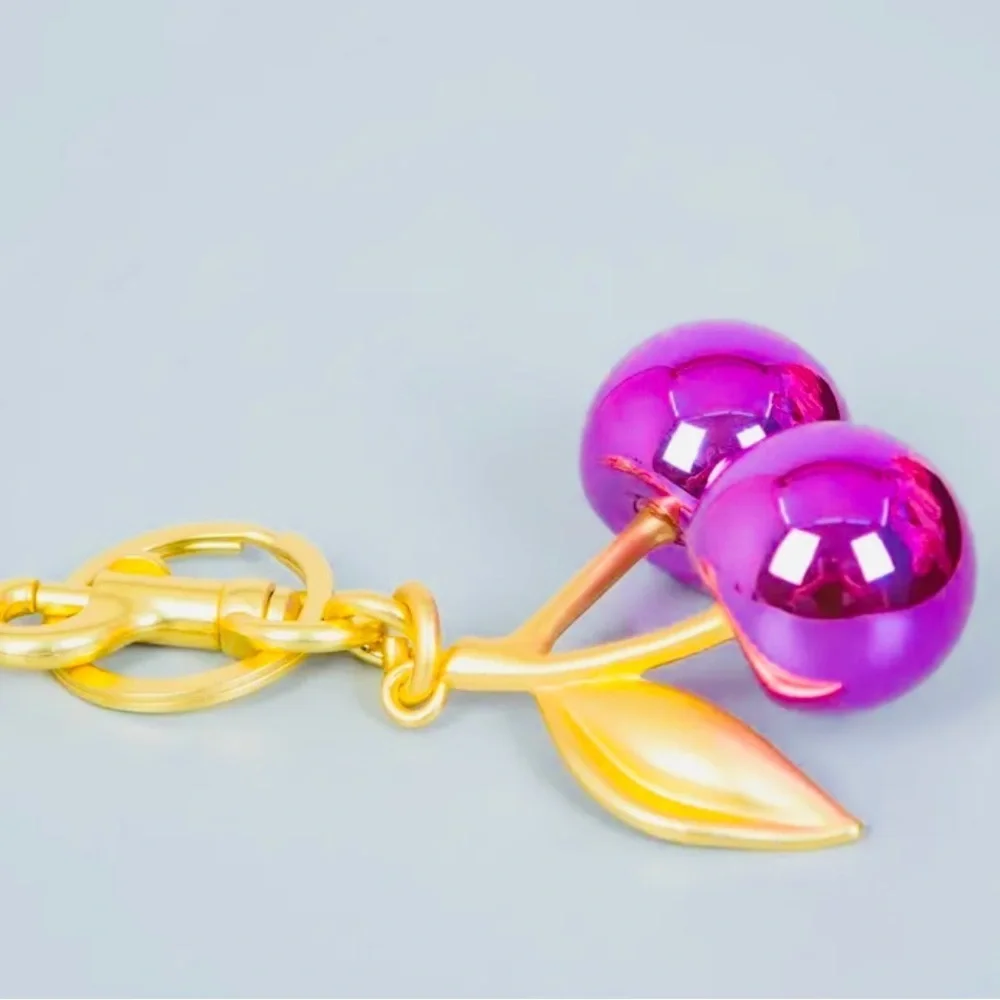 Gold and Purple Cherry Keychain